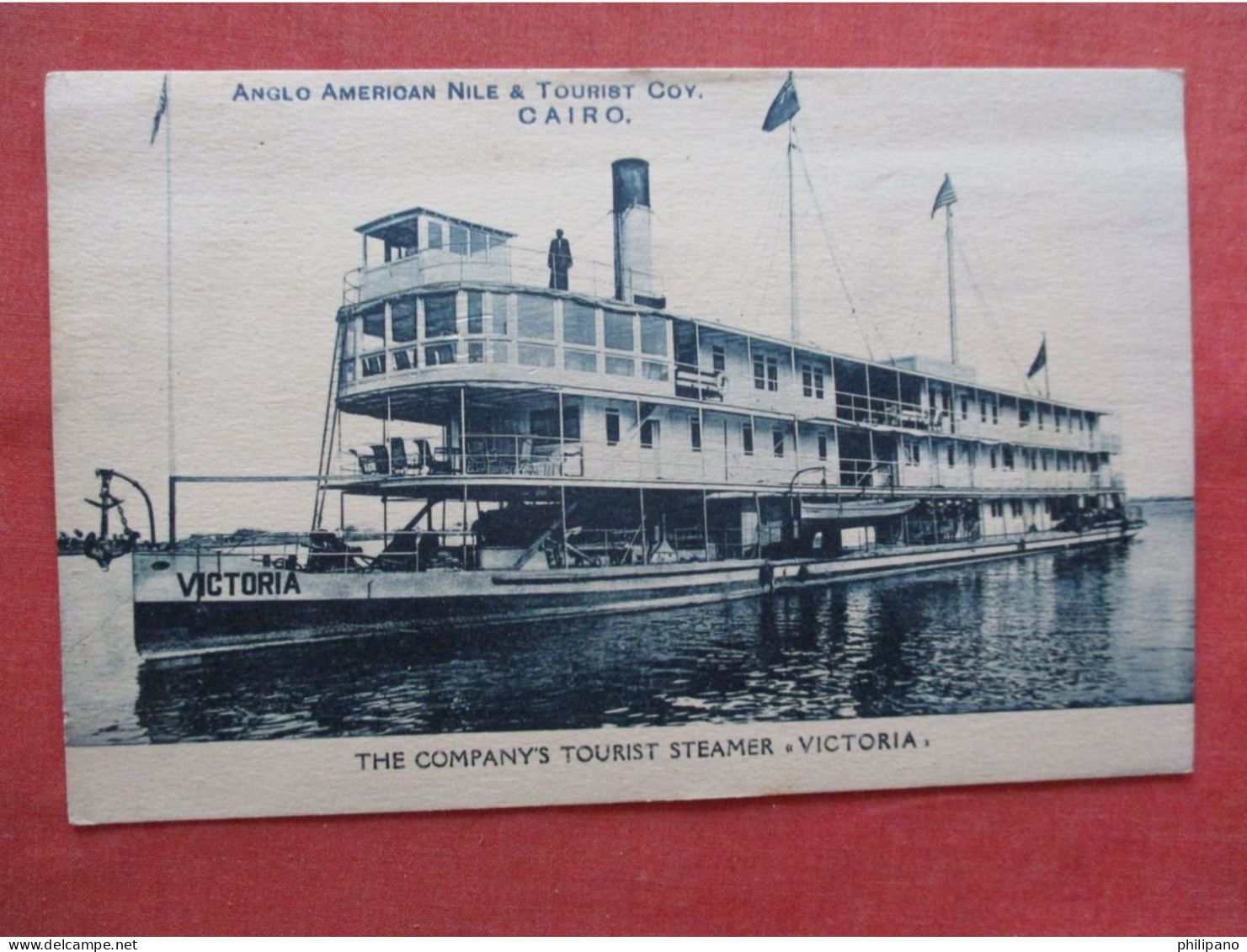 Tourist Steamer. Victoria.   Cairo  Anglo American  Nile Tourist Ref 6388 - Piroscafi