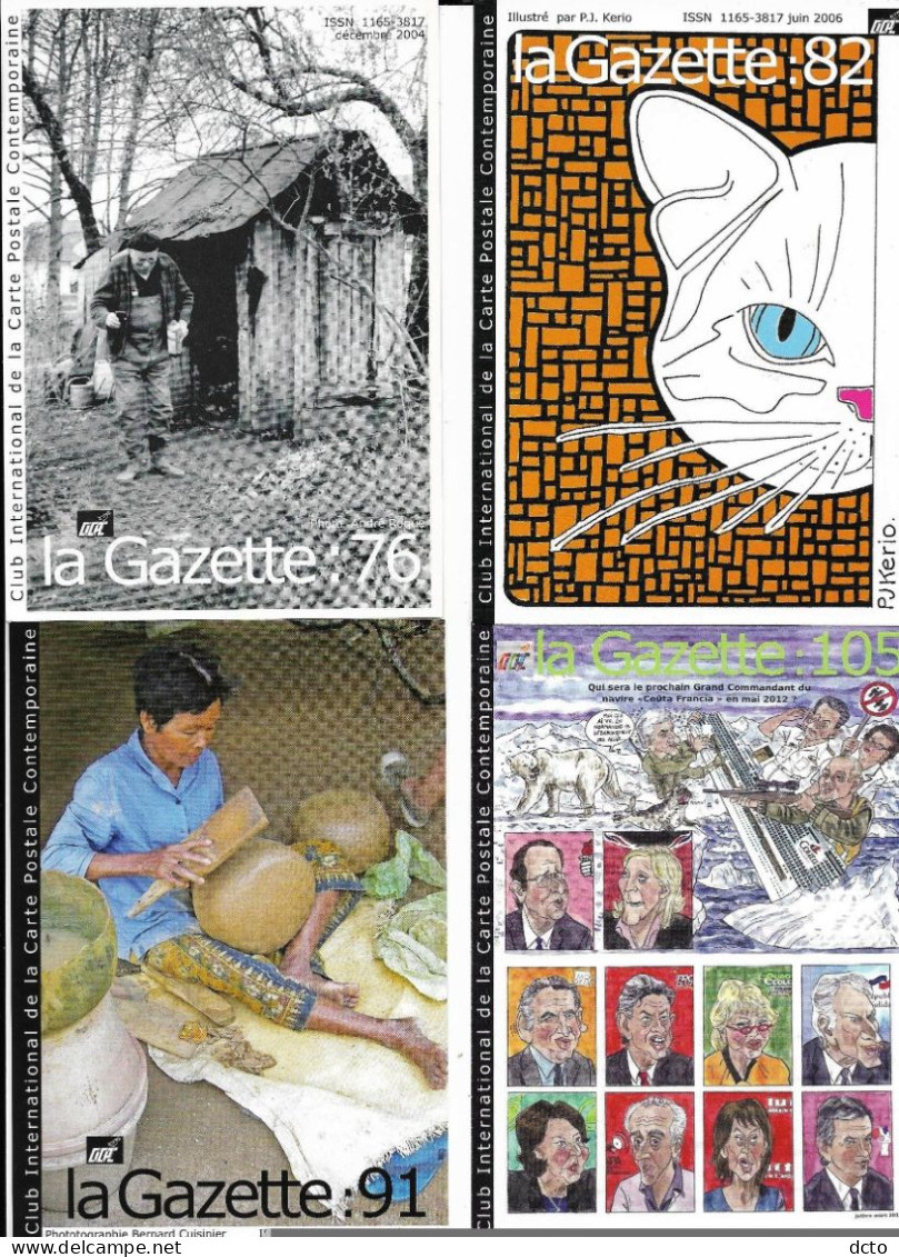 4 Cpm La Gazette, Couverture Revue CICPC, Illustrateurs Et Photographes N°76-82-91-105 - Advertising