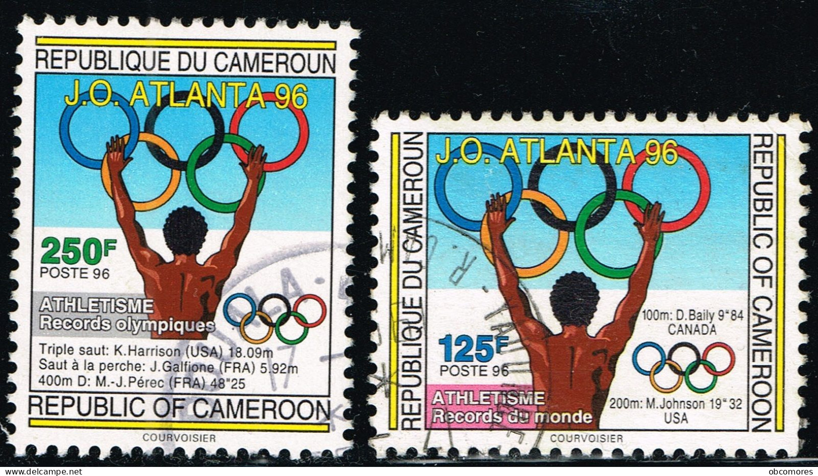 CAMEROUN Cameroon Kamerun 1996 - Jeux Olympiques Atlanta 96 Olympics - Paire Oblitéré Mi 1219 1220 YT 880 881 Cancelled - Sommer 1996: Atlanta