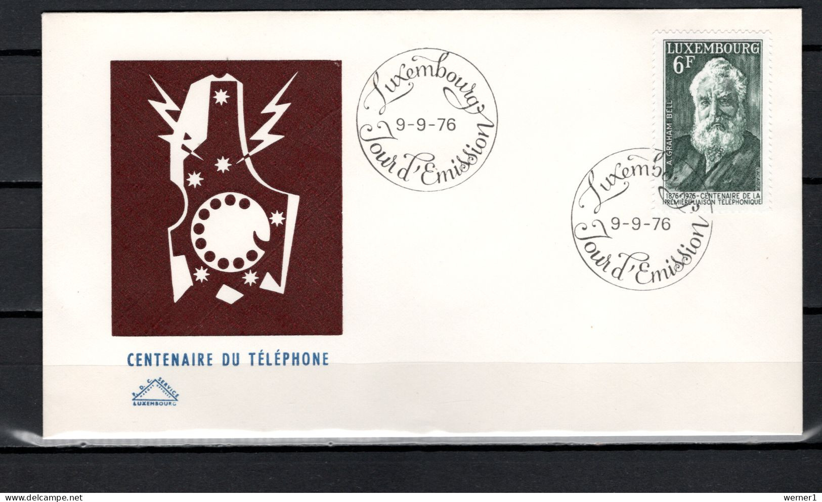 Luxemburg 1976 Space, Telephone Centenary Stamp On FDC - Europa