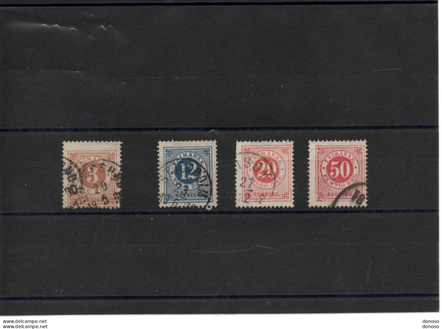 SUEDE 1872 Dentélé 14 B Yvert  16 + 20-21 + 24 Oblitéré, Used Cote : 66,50 Euros - Used Stamps