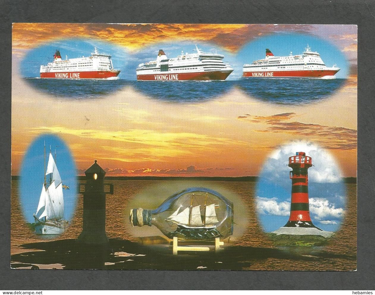 CRUISE SHIPS - 3 Vessels - VIKING LINE Shipping Company Marketing Card - - Altri & Non Classificati