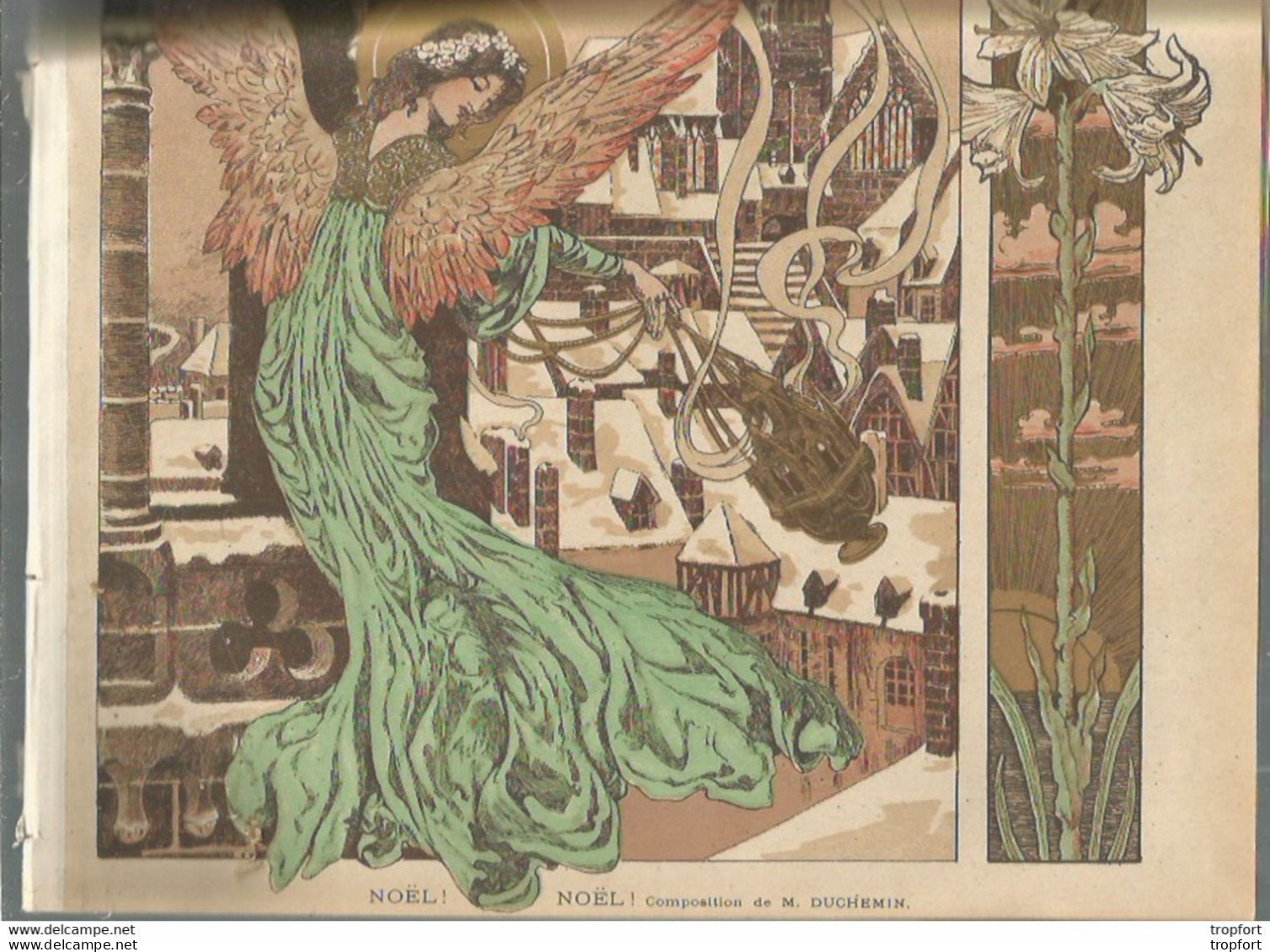 Old Newspaper / French Vintage Journal - Year 1897 - ART NOUVEAU Couverture Gravure Noël Noël Style Mucha - 1850 - 1899