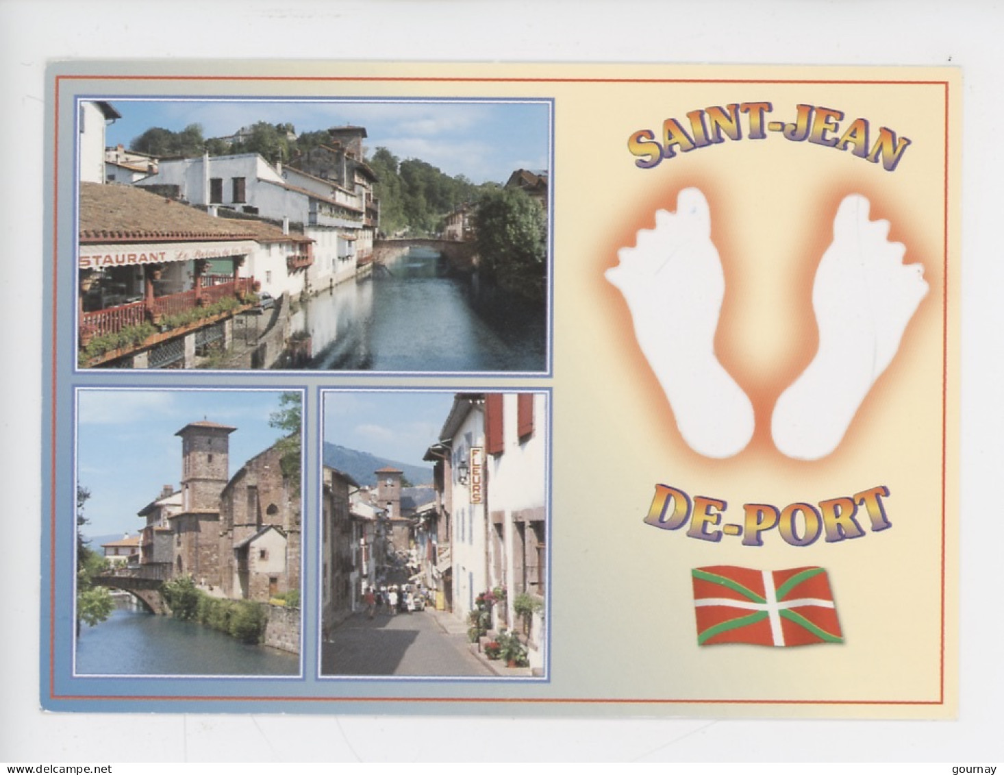 Saint Jean Pied De Port Multivues Humour Silhouette Pieds, Capitale Basse Navare Chemin Saint Jacques De Compostelle - Saint Jean Pied De Port