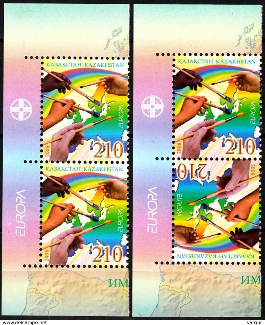 KAZAKHSTAN 2006 Europa: Integration. Straight And Tete-Beche Pairs, MNH - 2006