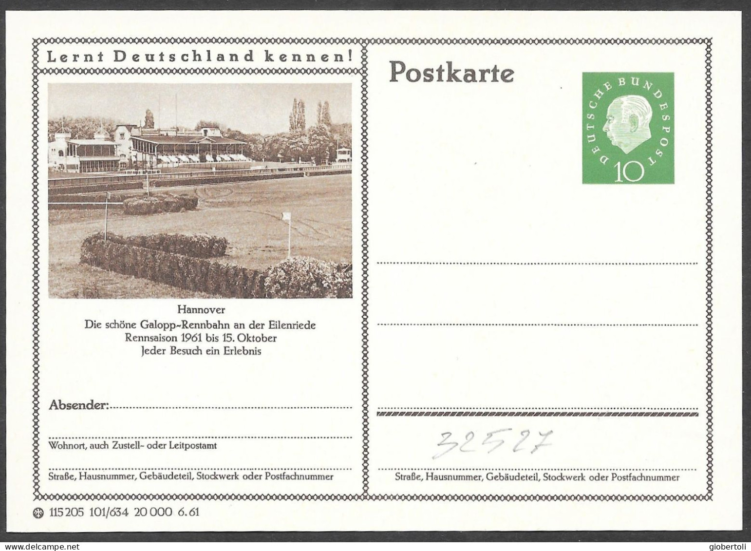 Germania/Germany/Allemagne: Intero, Stationery, Entier, Ippodromo Di Hannover, Hanover Racecourse, Hippodrome De Hanovre - Paardensport