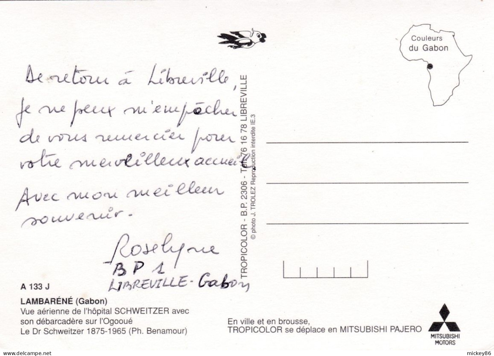 Gabon--LAMBARENE--Vue Aérienne De L'hôpital SCHWEITZER Avec Son Débarcadère Sur L'Ogooué - Gabun