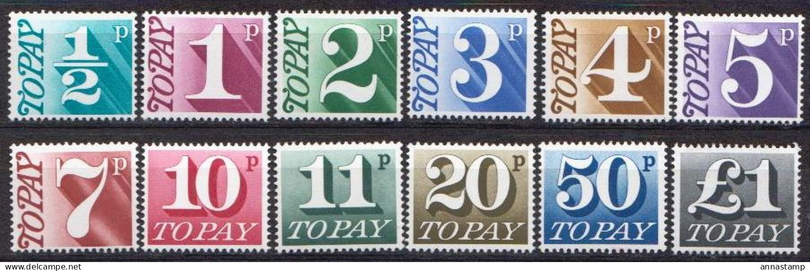 Great Britain 12 MNH Stamps - Impuestos