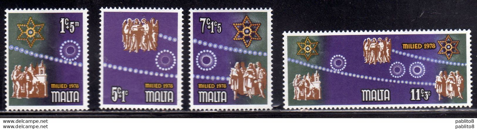 MALTA 1978 CHRISTMAS NATALE NOEL WEIHNACHTEN NAVIDAD NATAL COMPLETE SET SERIE COMPLETA MNH - Malta