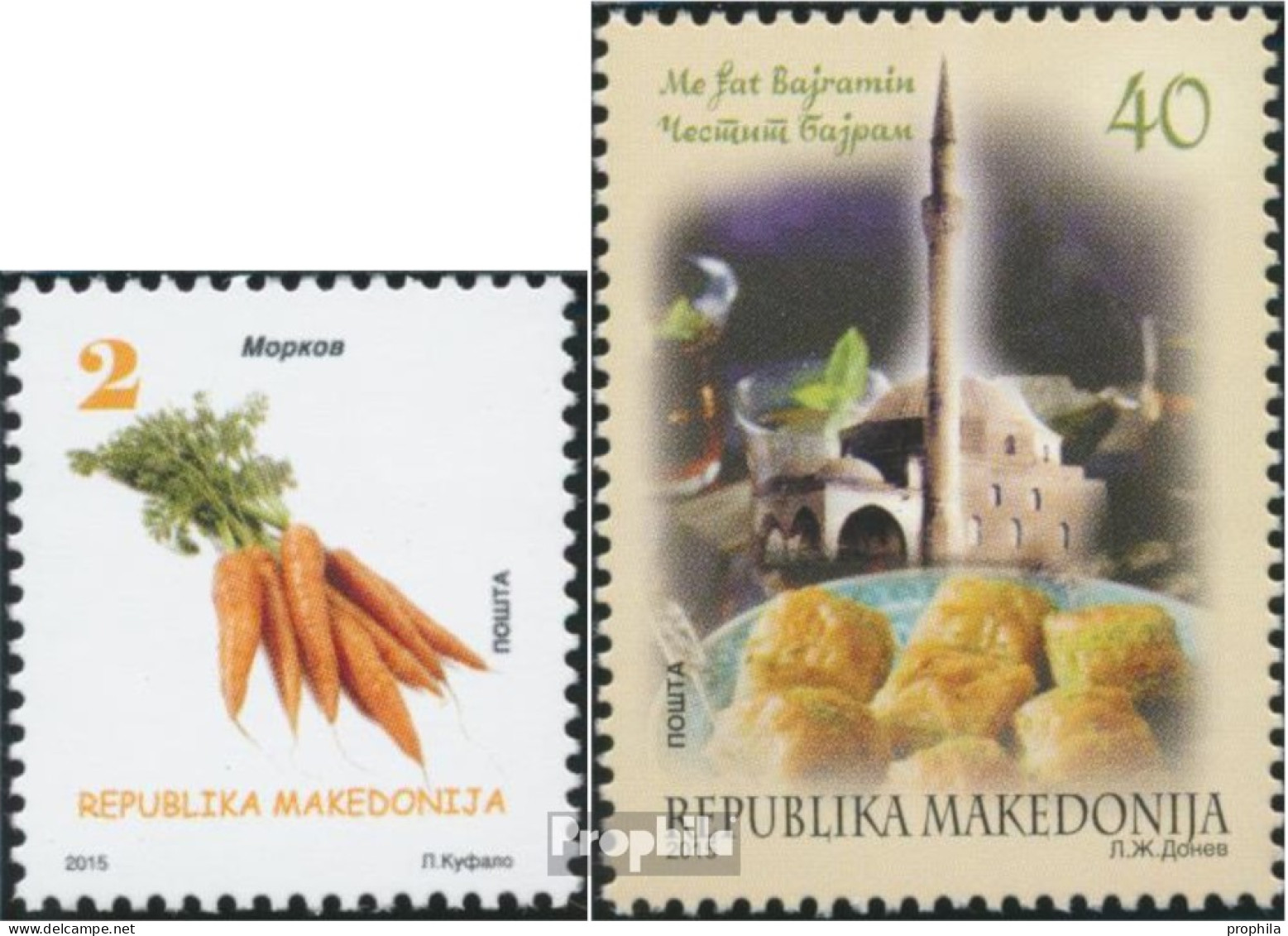 Makedonien 735,736 (kompl.Ausg.) Postfrisch 2015 Gemüse, Fastenbrechen - Macedonie