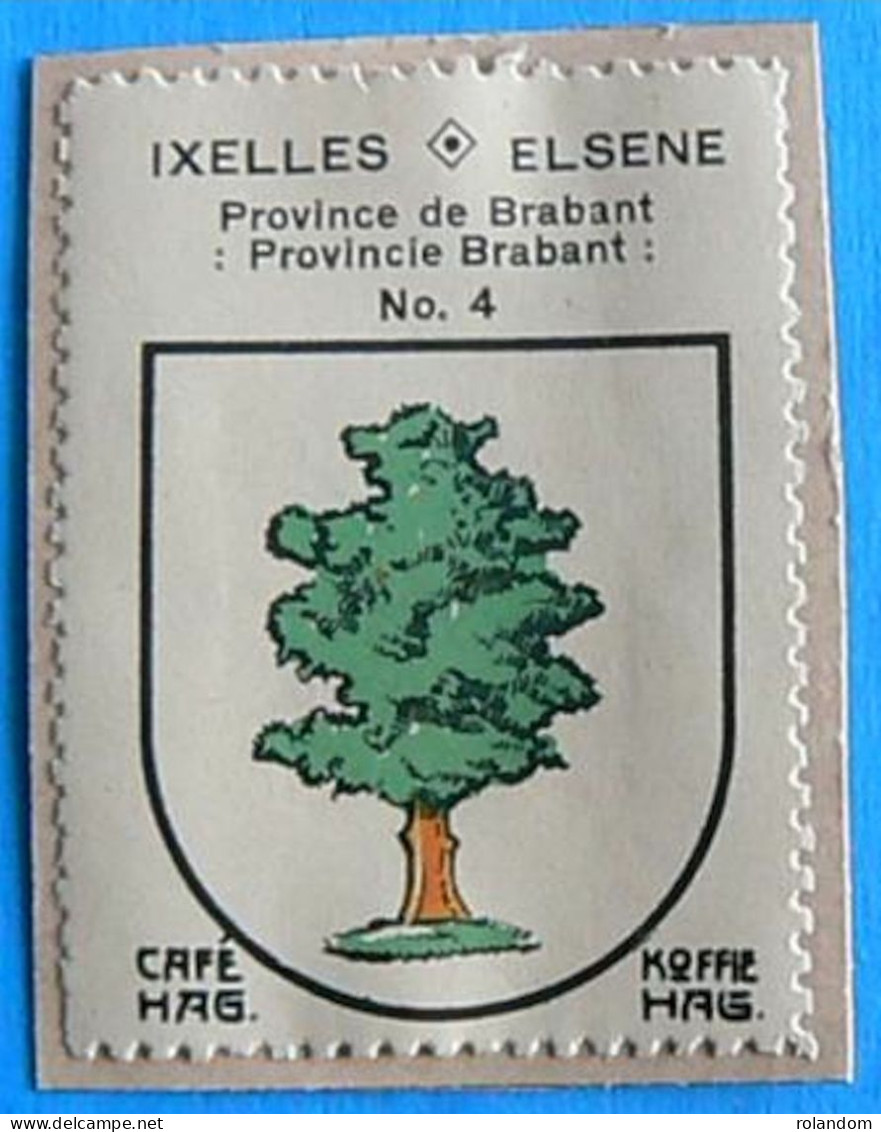 Brabant N004 Ixelles Elsene Timbre Vignette 1930 Café Hag Armoiries Blason écu TBE - Thee & Koffie