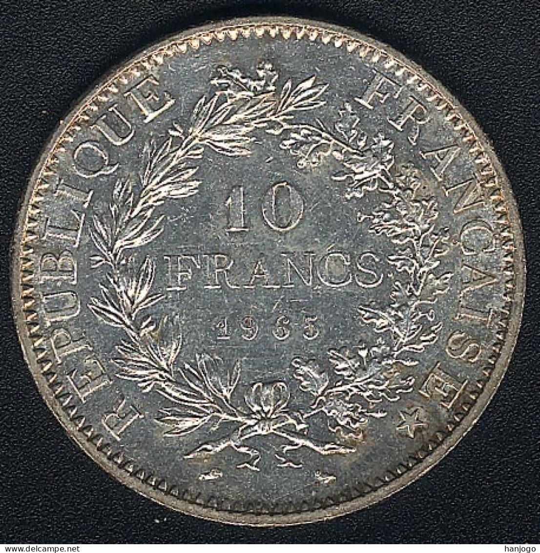 Frankreich, 10 Francs 1965, Herkules, Silber, UNC Toned - 10 Francs