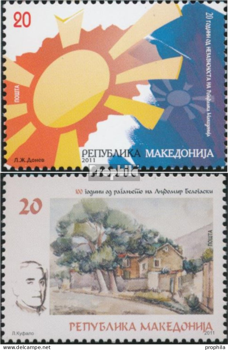 Makedonien 602,603 (kompl.Ausg.) Postfrisch 2011 Unabhängigkeit, Belogaski - Macedonië