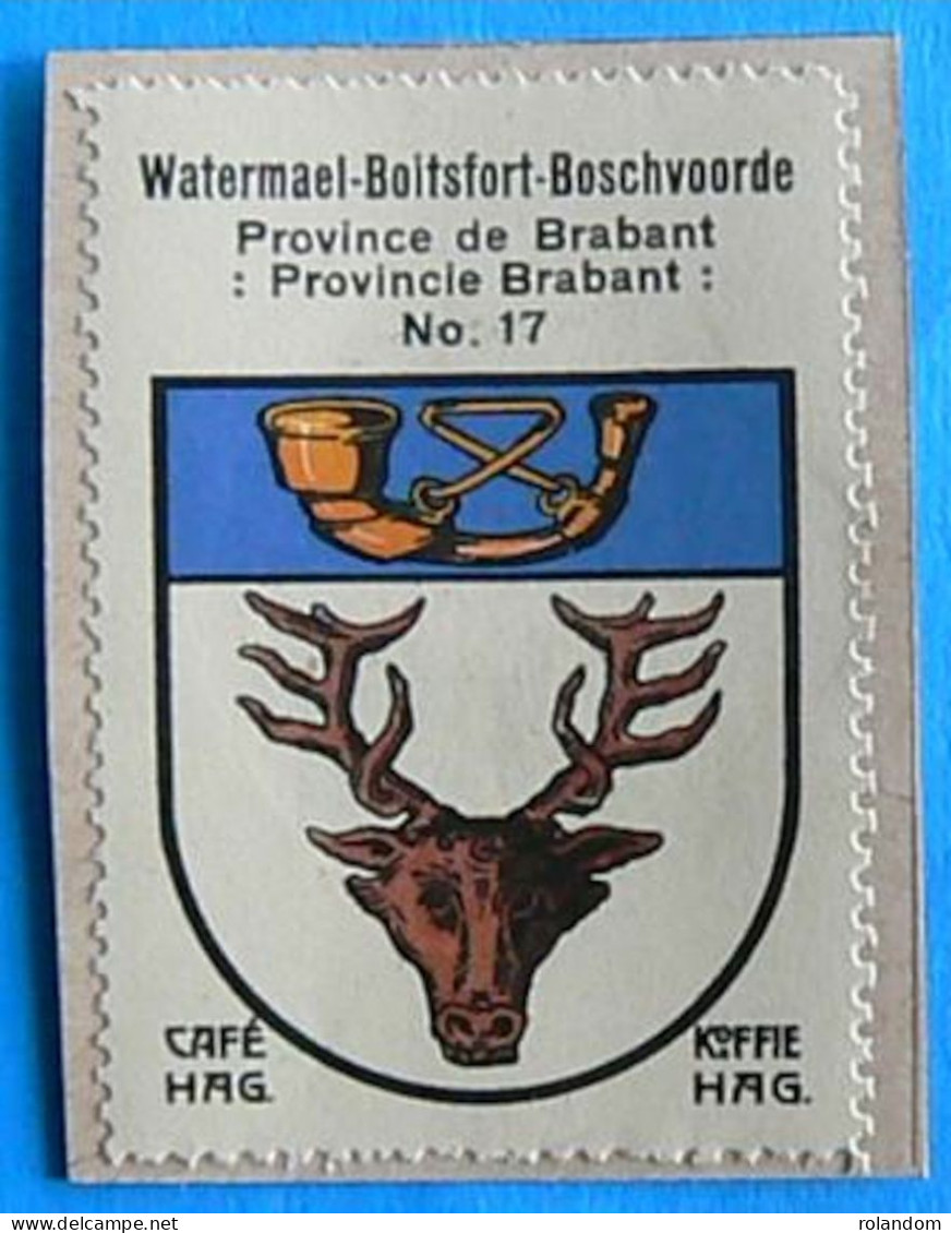 Brabant N017 Watermael-Boitsfort Watermaal-Bosvoorde Timbre Vignette 1930 Café Hag Armoiries Blason écu TBE - Thee & Koffie