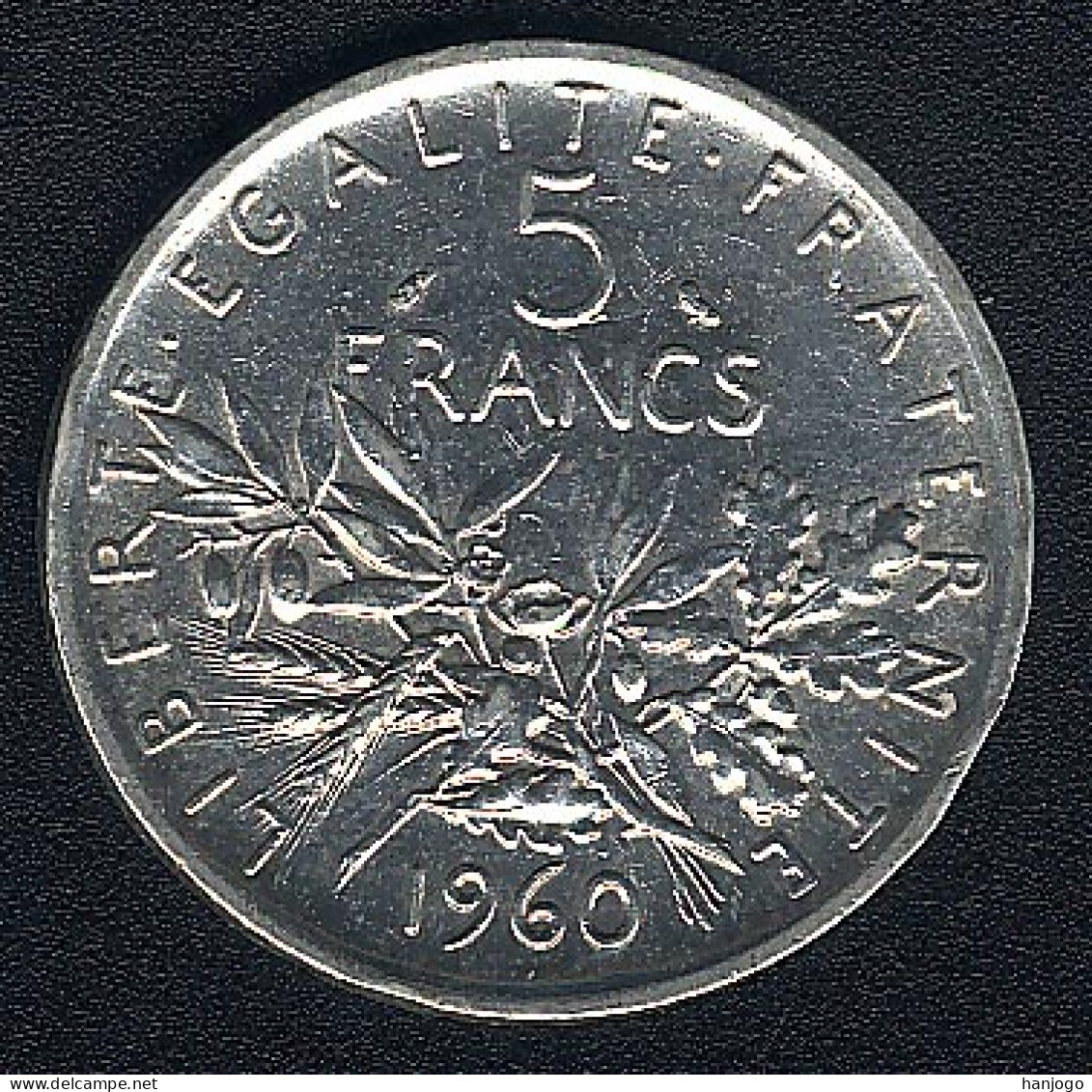 Frankreich, 5 Francs 1960, Säerin, Silber, XF - 5 Francs