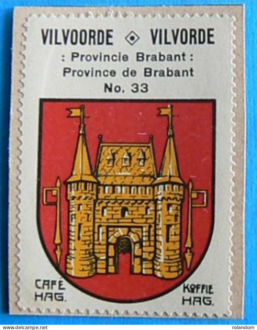 Brabant N033 Vilvoorde Vilvorde Timbre Vignette 1930 Café Hag Armoiries Blason écu TBE - Thee & Koffie