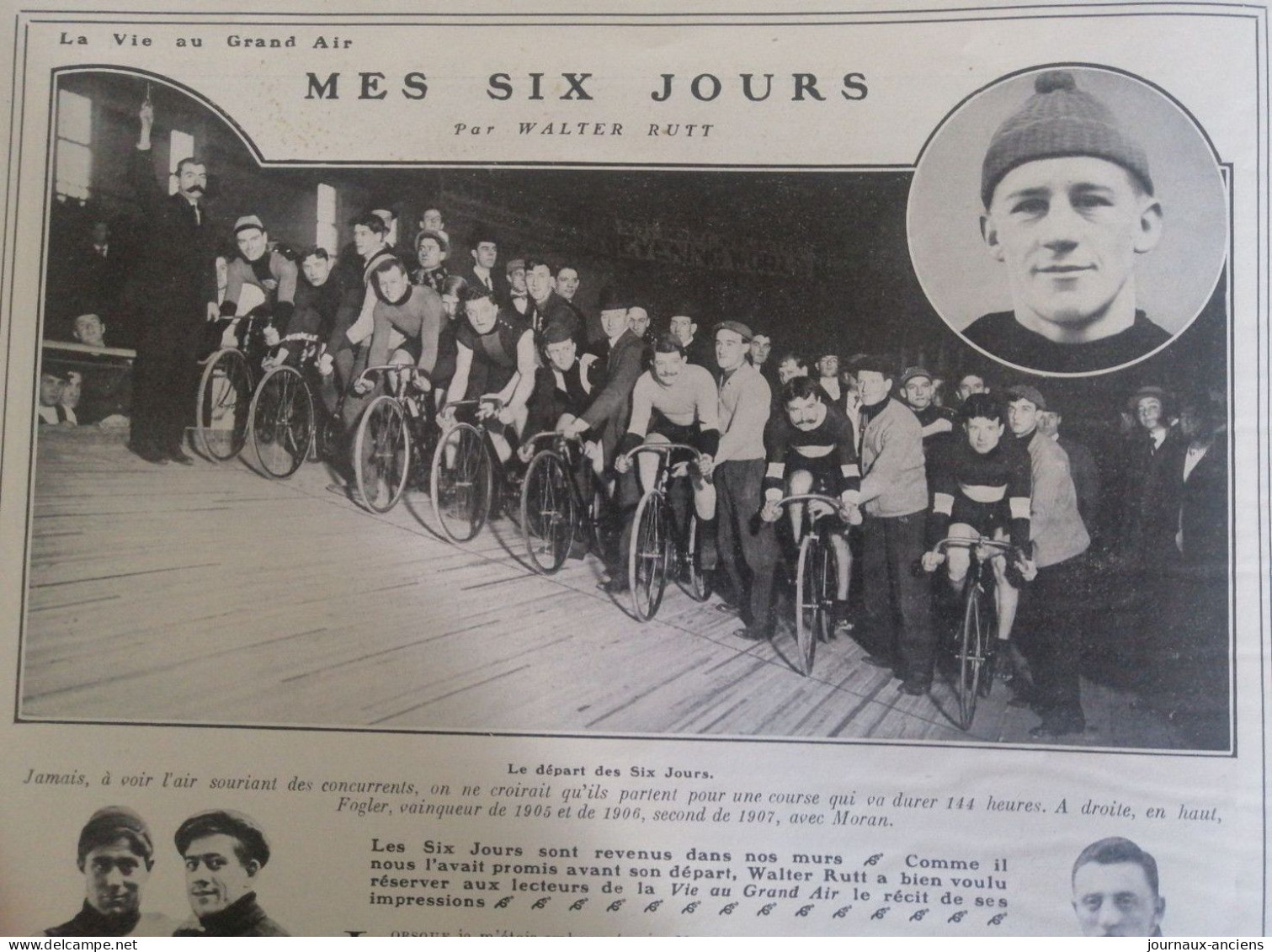 1908 CYCLISME - MES SIX JOURS Par Walter RUTT - LA VIE AU GRAND AIR - 1900 - 1949