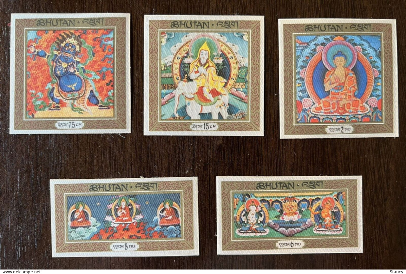 BHUTAN 1969 RELIGIOUS THANKA PAINTINGS BUDHA-SILK CLOTH Unique Stamp 5v Set + 2 Souvenir Sheet + (5 + 2 SS FDC's Scan - Buddhismus