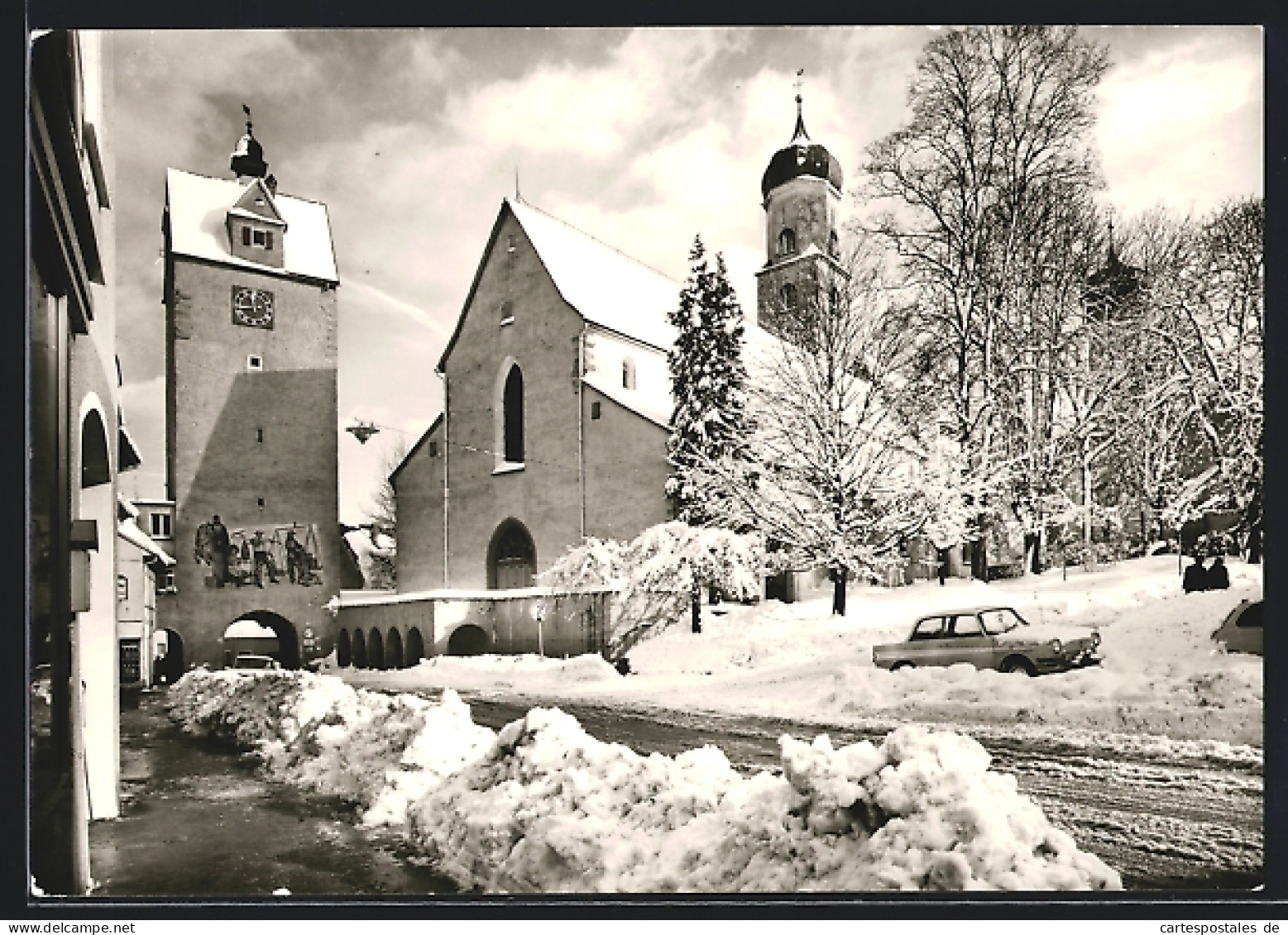 AK Isny Im Allgäu, Wassertor Und St. Nikolai Im Winter  - Isny