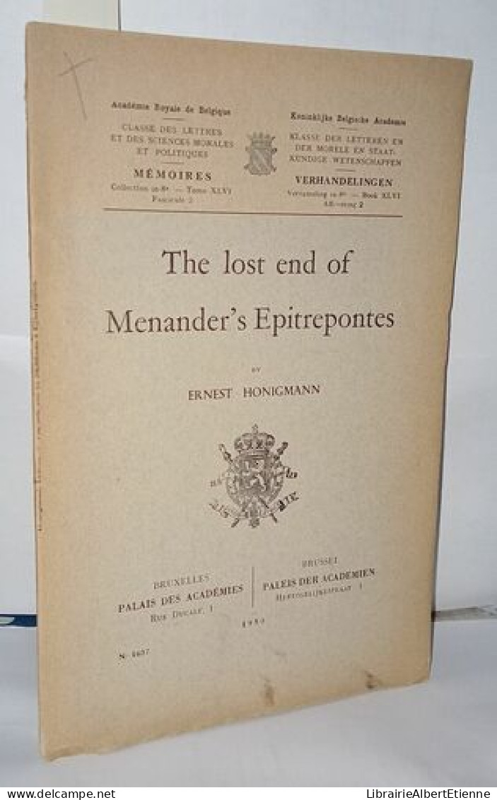 The Lost End Of Menander's Epitrepontes - Non Classés