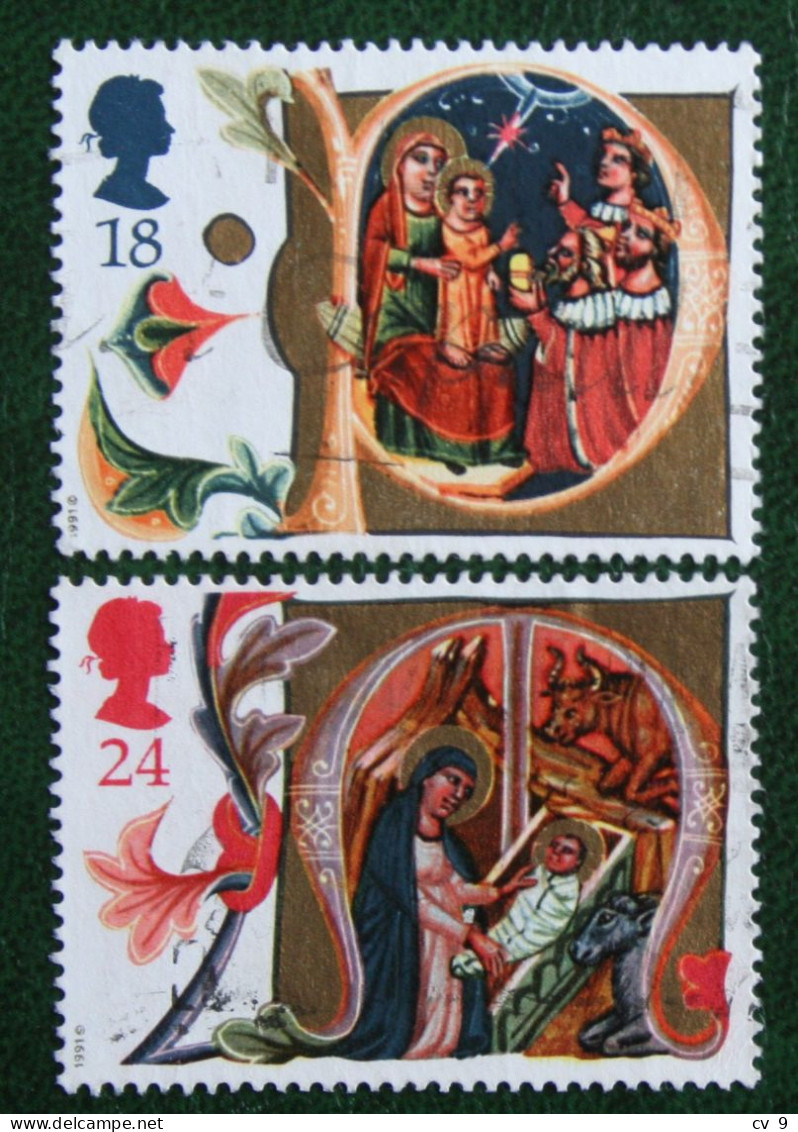 Natale Weihnachten Xmas Noel Mi 1367 1368 1991 Used Gebruikt Oblitere ENGLAND GRANDE-BRETAGNE GB GREAT BRITAIN - Used Stamps