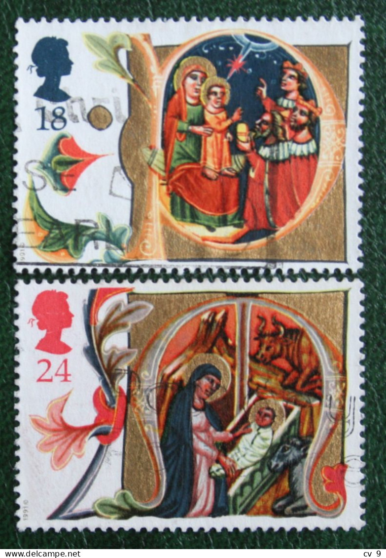 Natale Weihnachten Xmas Noel Mi 1367 1368 1991 Used Gebruikt Oblitere ENGLAND GRANDE-BRETAGNE GB GREAT BRITAIN - Used Stamps