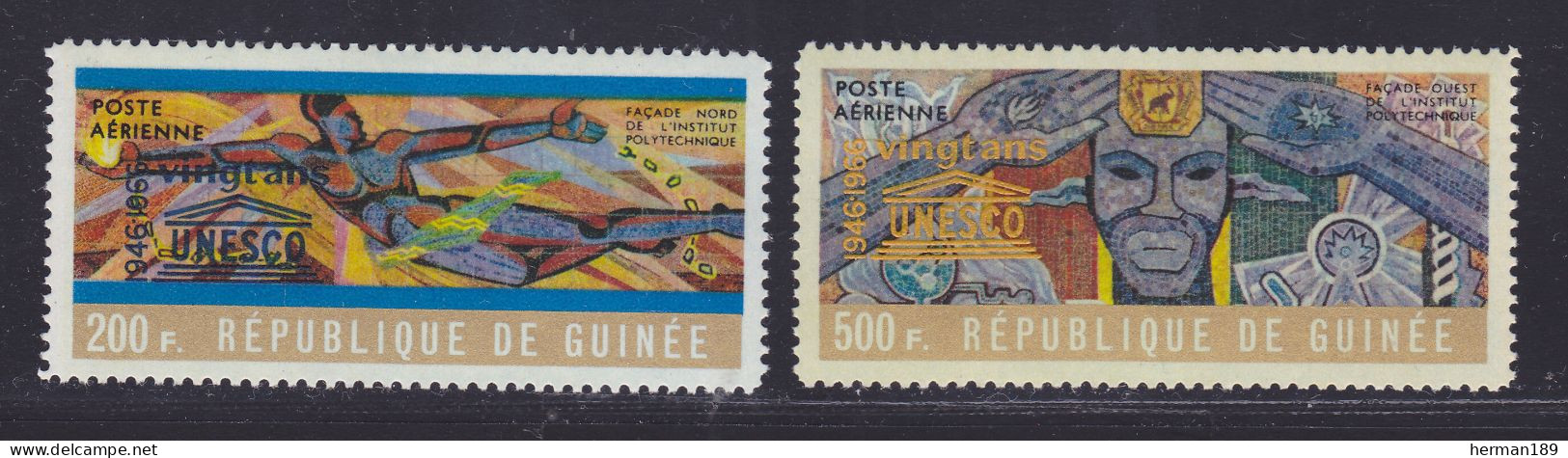 GUINEE AERIENS N°   65 & 66 ** MNH Neufs Sans Charnière, TB (D7792) Anniversaire De L'U.N.E.S.C.O. - 1966 - República De Guinea (1958-...)