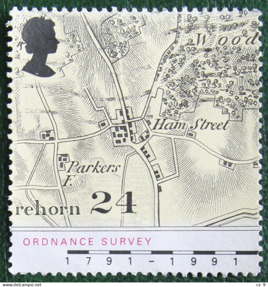 ORDNANCE SURVEY MAPS ANNIVERSARY (Mi 1363) 1991 Used Gebruikt Oblitere ENGLAND GRANDE-BRETAGNE GB GREAT BRITAIN - Oblitérés