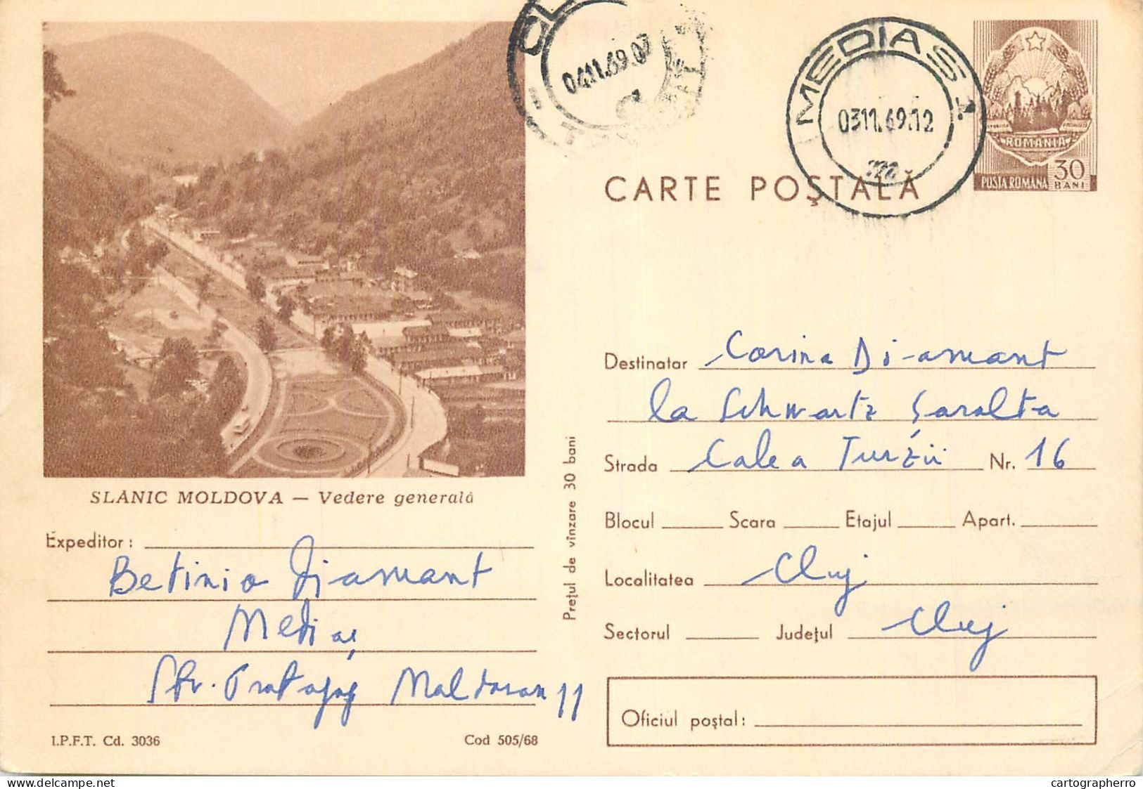 Postal Stationery Postcard Romania Slanic Moldova - Romania