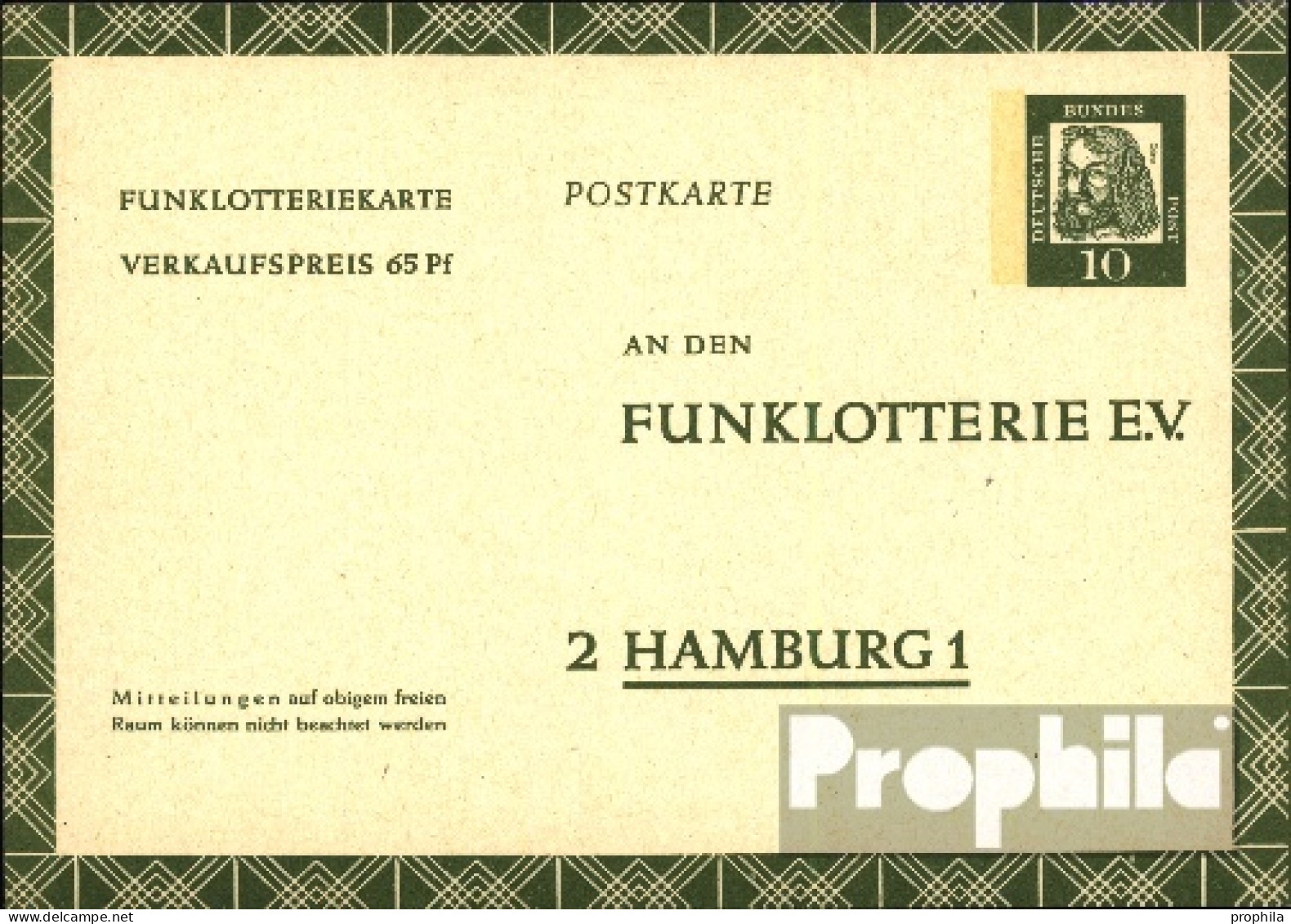 BRD FP9 Funklotterie-Postkarte Gebraucht Bed. Deutsche - Sonstige & Ohne Zuordnung