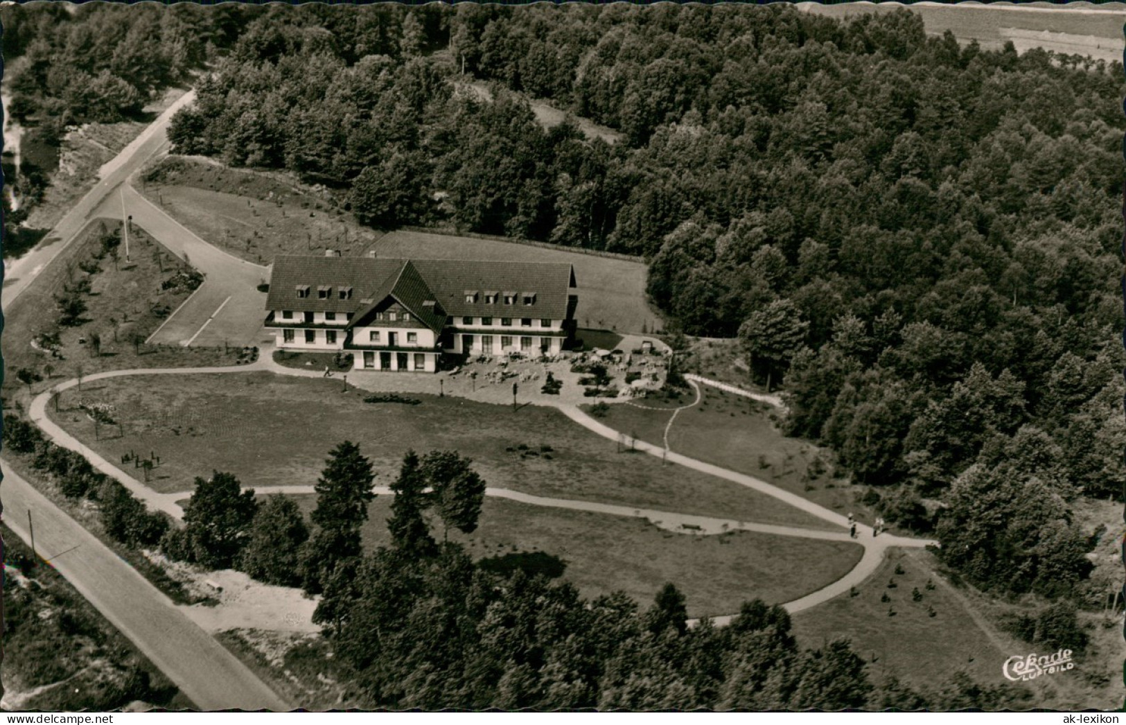 Ansichtskarte Hörste-Lage (Lippe) Luftbild Bergheim Teutoburger Wald 1958 - Lage