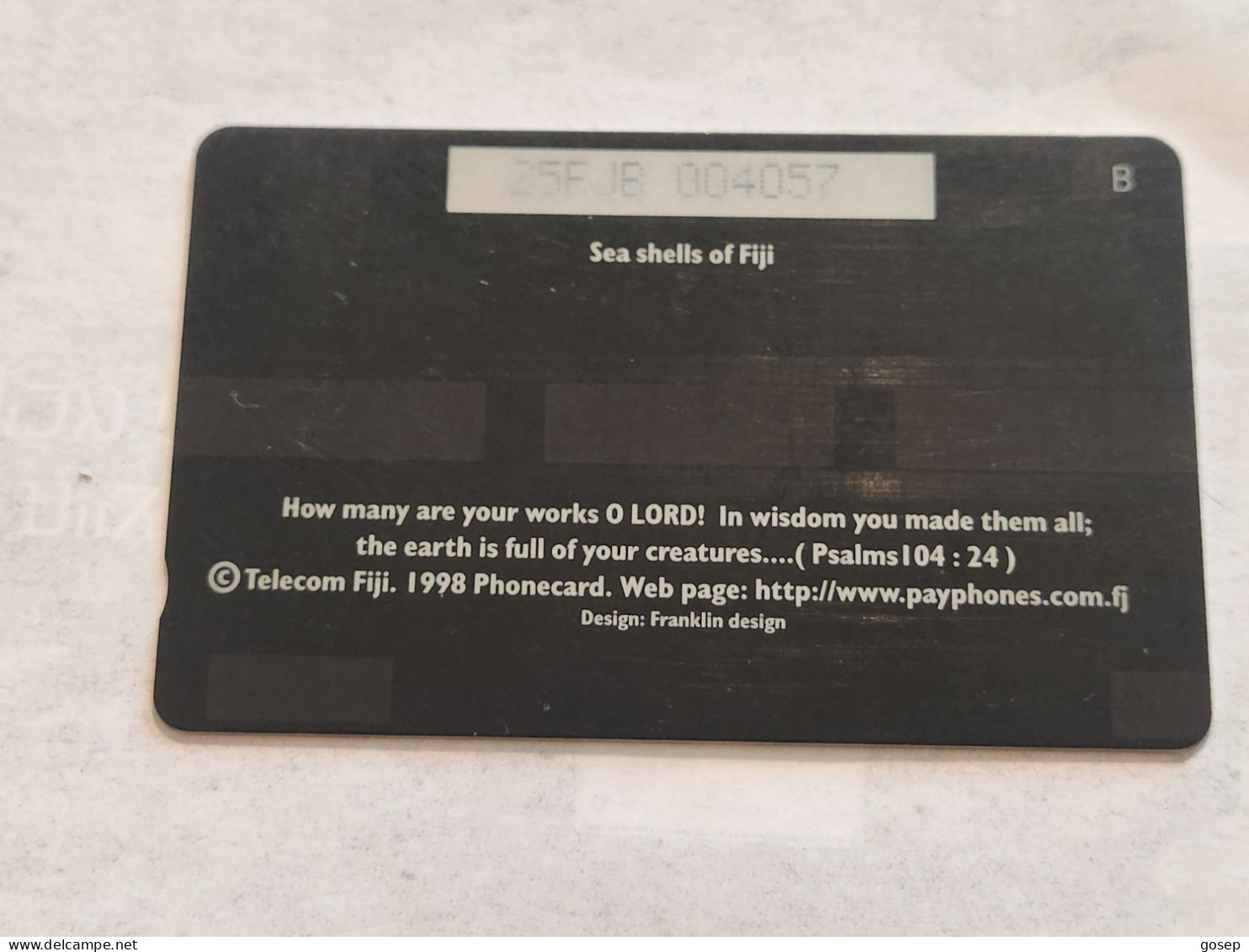 FiGI-(25FJB-FIJ-137)-Shells Of Fiji-(94)(1998)($3)-(  25FJB  004057)-(TIRAGE-50.000)-used Card+1card Prepiad Free - Figi