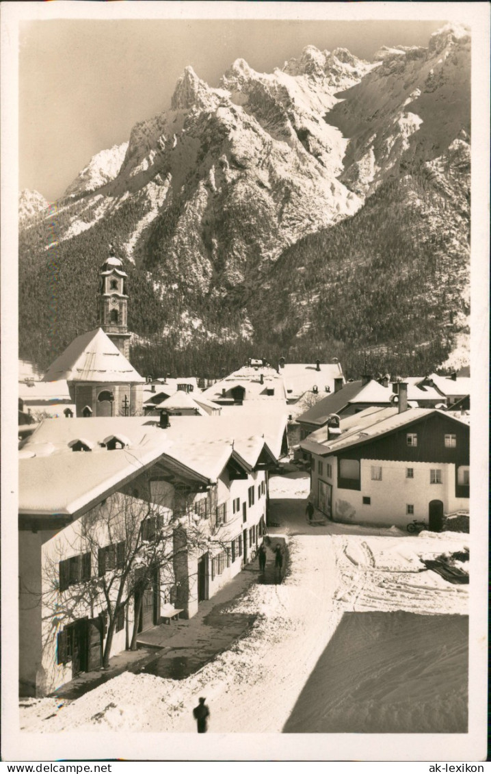 Ansichtskarte Mittenwald Stadtpartie Im Winter 1953 - Mittenwald