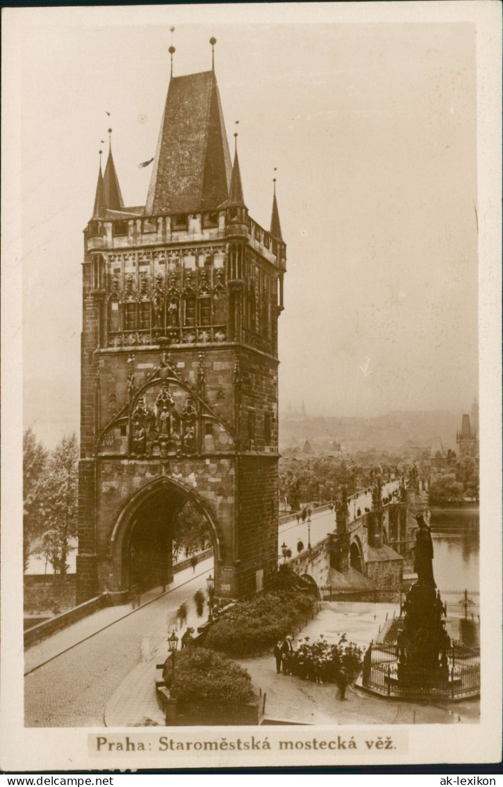 Postcard Prag Praha Staroměstská Mostecká Věž. Fotokarte 1926 - Tschechische Republik