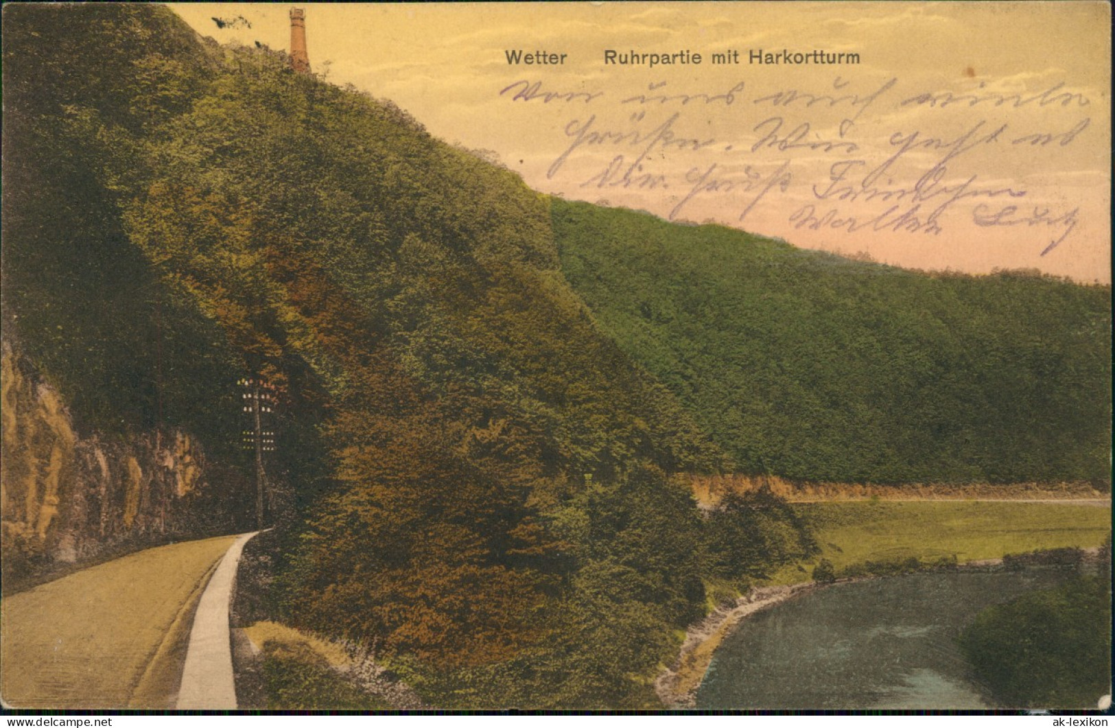 Ansichtskarte Wetter (Ruhr) Ruhrpartie Mit Harkortturm 1928 - Wetter