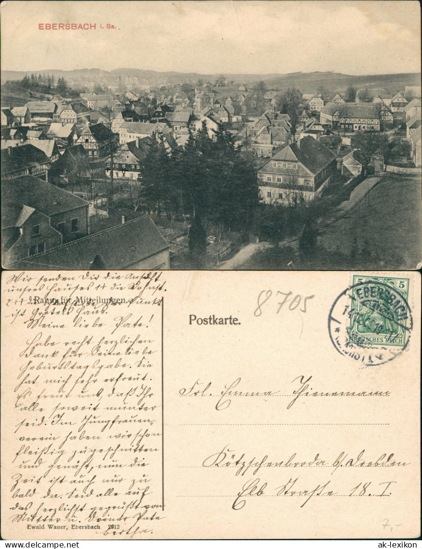 Ansichtskarte Ebersbach/Sa.-Ebersbach-Neugersdorf Straßenpartie - Stadt 1909 - Ebersbach (Löbau/Zittau)