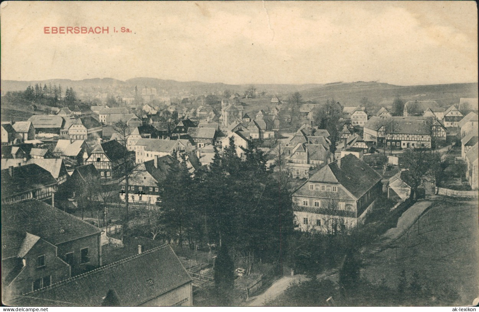Ansichtskarte Ebersbach/Sa.-Ebersbach-Neugersdorf Straßenpartie - Stadt 1909 - Ebersbach (Loebau/Zittau)