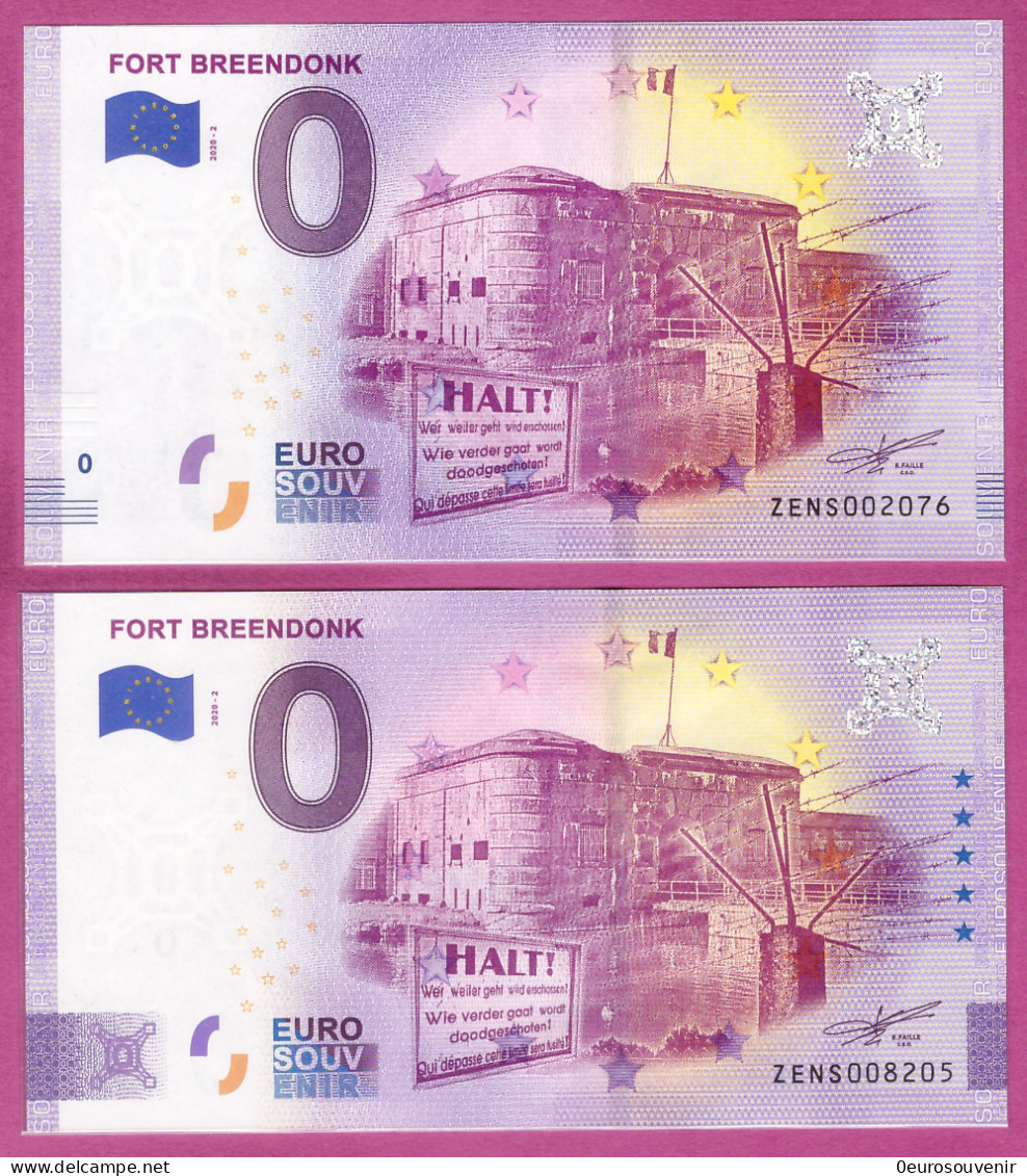 0-Euro ZENS 2020-2 FORT BREENDONK Set NORMAL+ANNIVERSARY - Essais Privés / Non-officiels