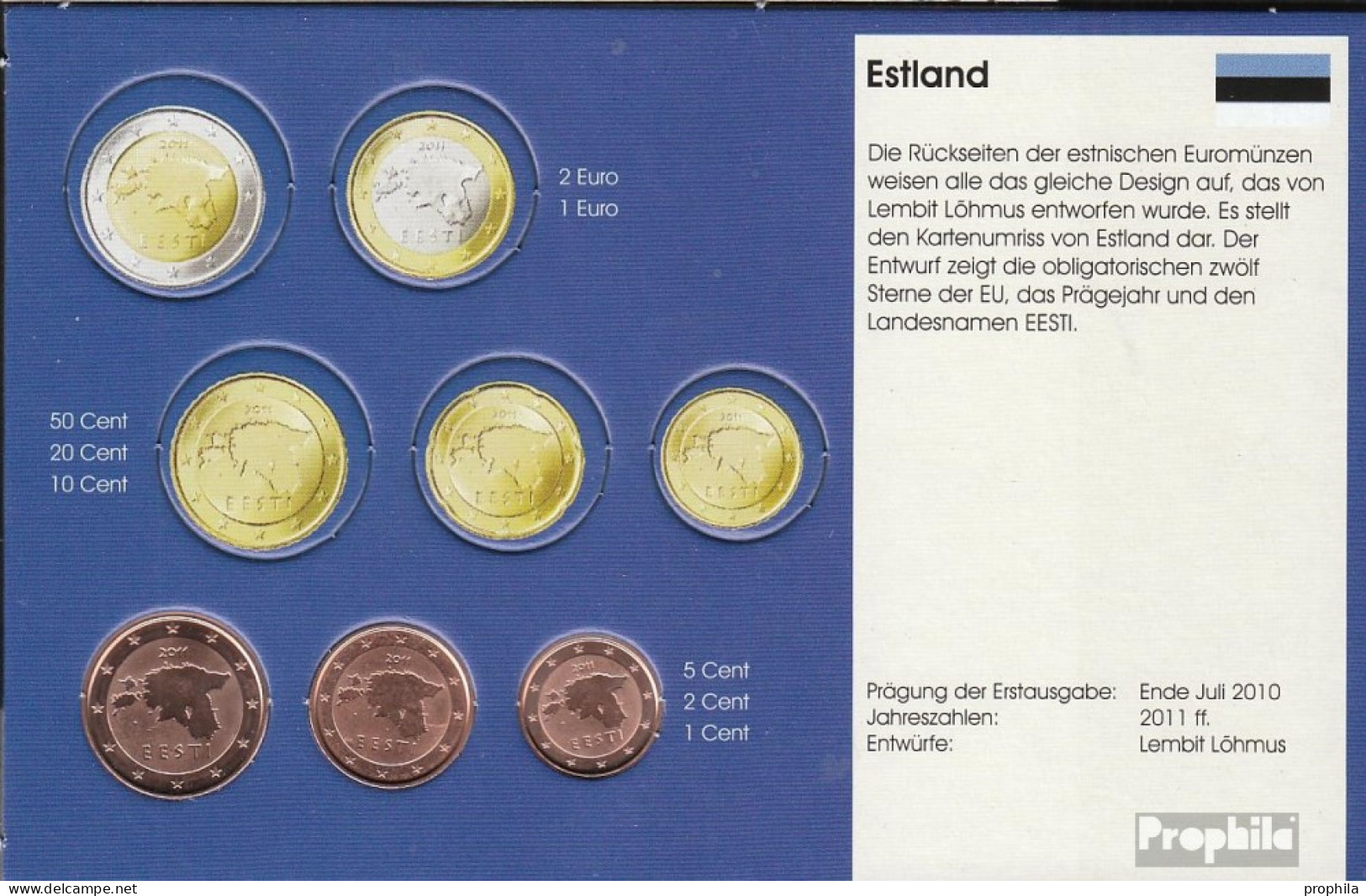 Estland EST1- 3 2011 Stgl./unzirkuliert 2011 Kursmünze 1, 2 Und 5 Cent - Estonia