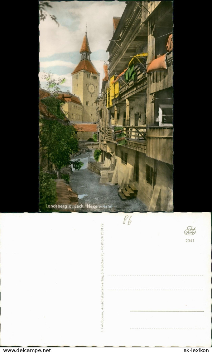 Landsberg Am Lech Partie Im Hexenviertel - Colorierte Fotokarte 1962 - Landsberg