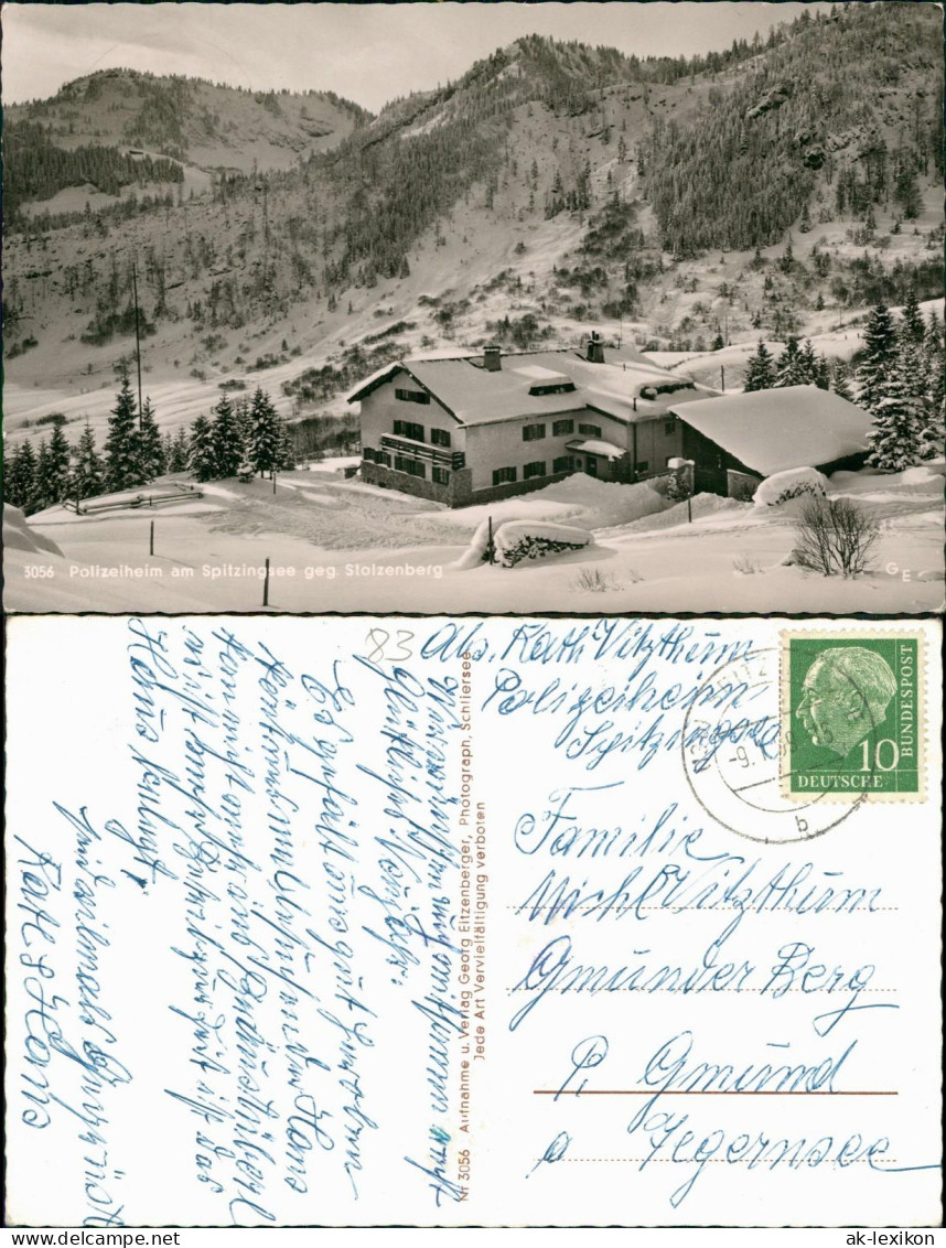 Ansichtskarte Spitzingsee-Schliersee Polizeiheim Im Winter 1959 - Schliersee