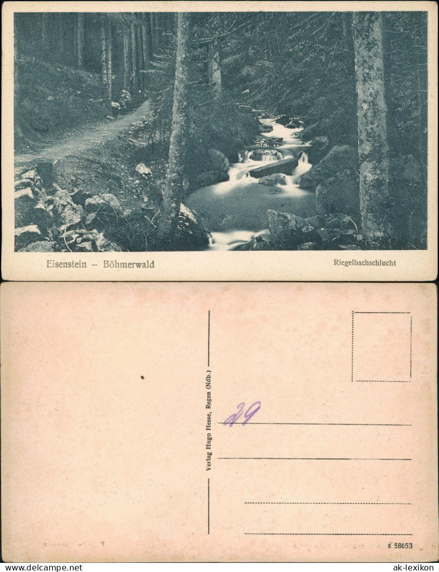 Markt Eisenstein Železná Ruda Riegelbachschlucht Böhmerwald 1922 - Czech Republic