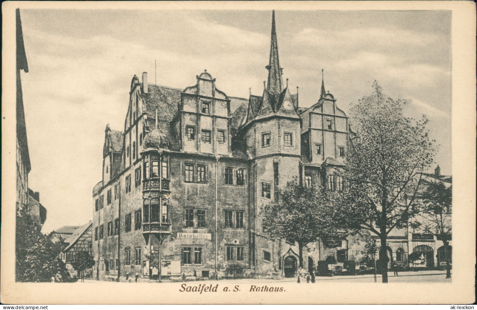 Ansichtskarte Saalfeld (Saale) Partie Am Rathaus 1918 - Saalfeld