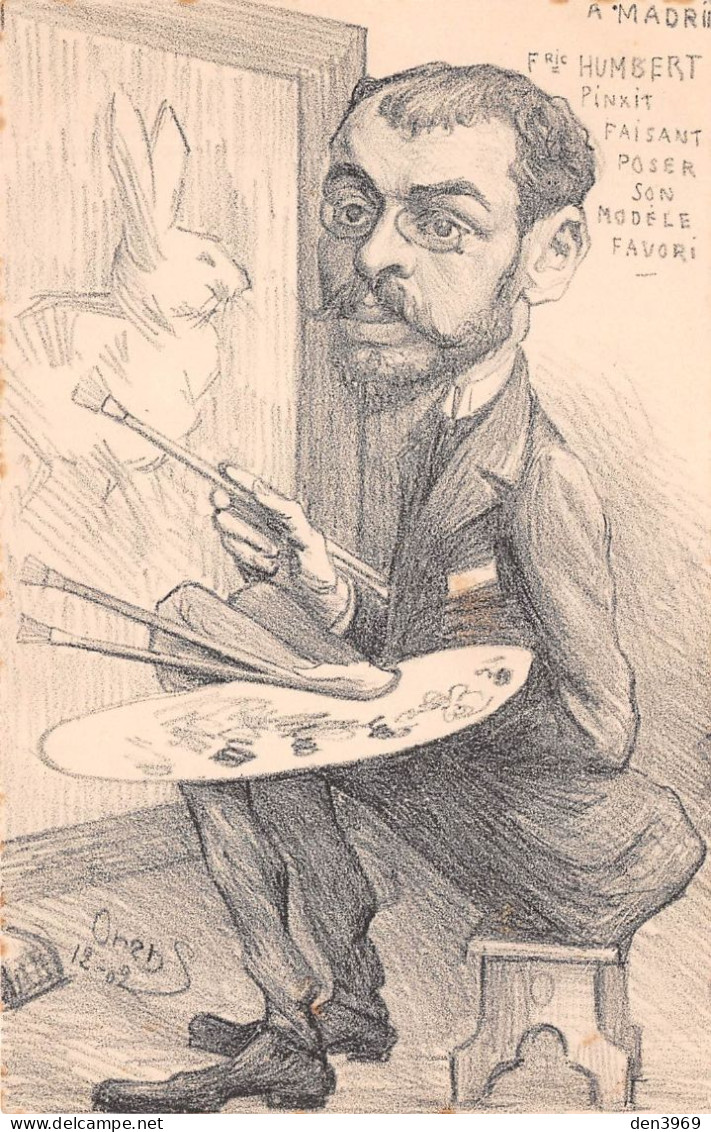 Espagne - MADRID - Frédéric Humbert  Artiste-Peintre Au Travail - Illustrateur Orens 1902, Satirique, Politique, Justice - Madrid