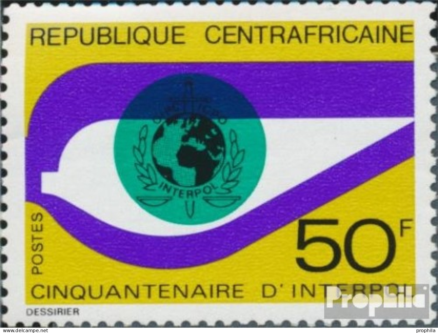 Zentralafrikanische Republik 344 (kompl.Ausg.) Postfrisch 1973 50 Jahre Interpol - Centrafricaine (République)