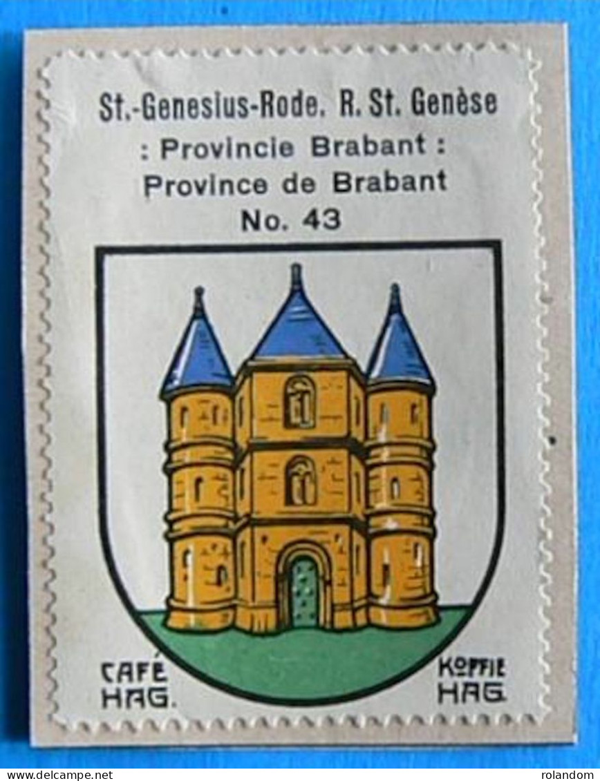 Brabant N043 Rhode-Saint-Genèse Sint-Genesius-Rode Timbre Vignette 1930 Café Hag Armoiries Blason écu TBE - Tea & Coffee Manufacturers