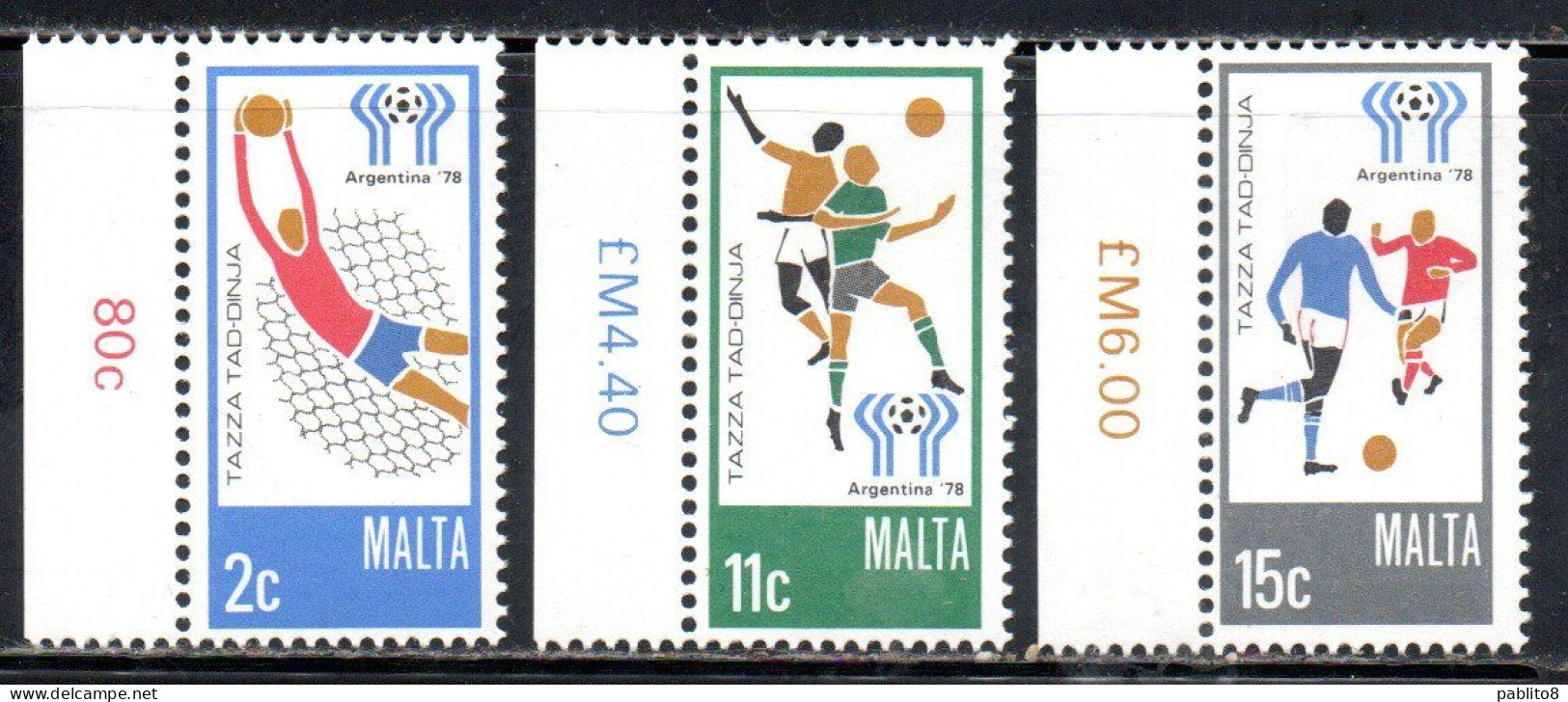 MALTA 1978 WORLD CUP SOCCER CHAMPIONSHIP CAMPIONATO MONDIALE DI CALCIO ARGENTINA COMPLETE SET SERIE COMPLETA MNH - Malta