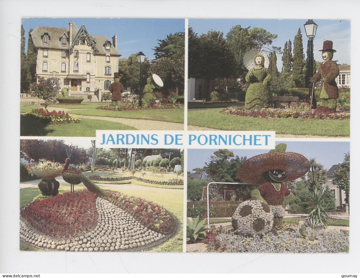 Pornichet, Hotel De Ville Et Jardins Fleuris - Couleurs De Bretagne (couple Mexique Ballon Foot Paon...) - Pornichet