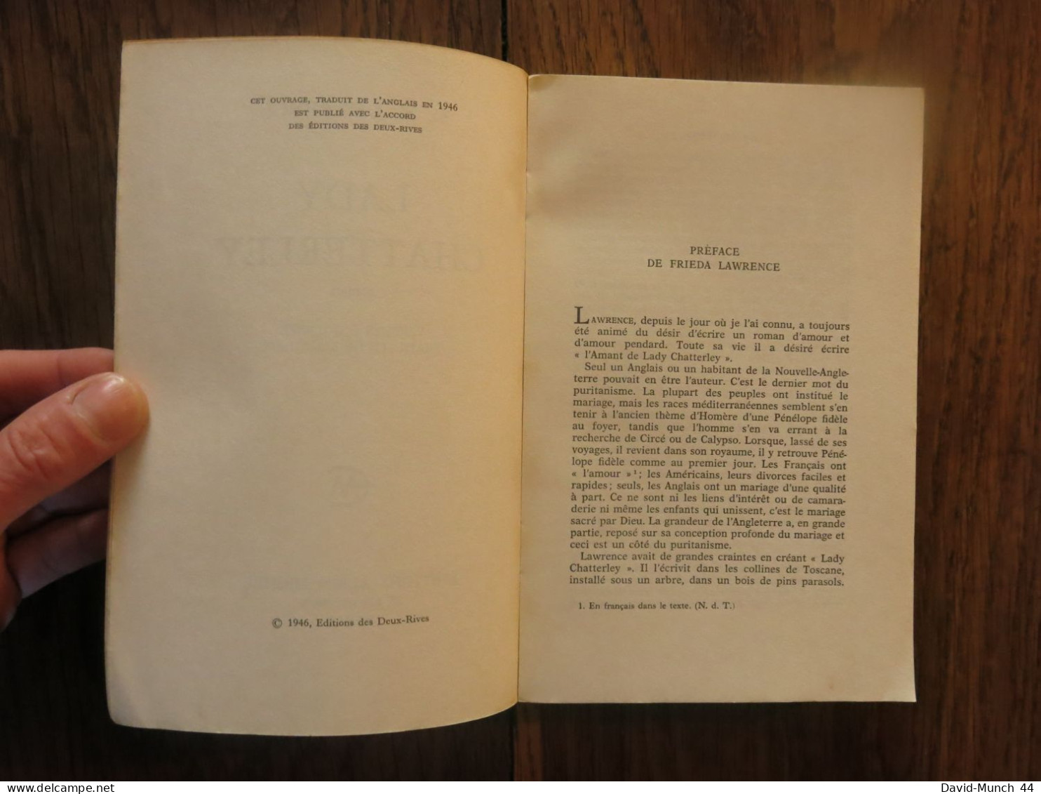 Lady Chatterley, Première Version De D.H. Lawrence. Editions Albin Michel, "Les Grandes Traductions". 1963 - Auteurs Classiques
