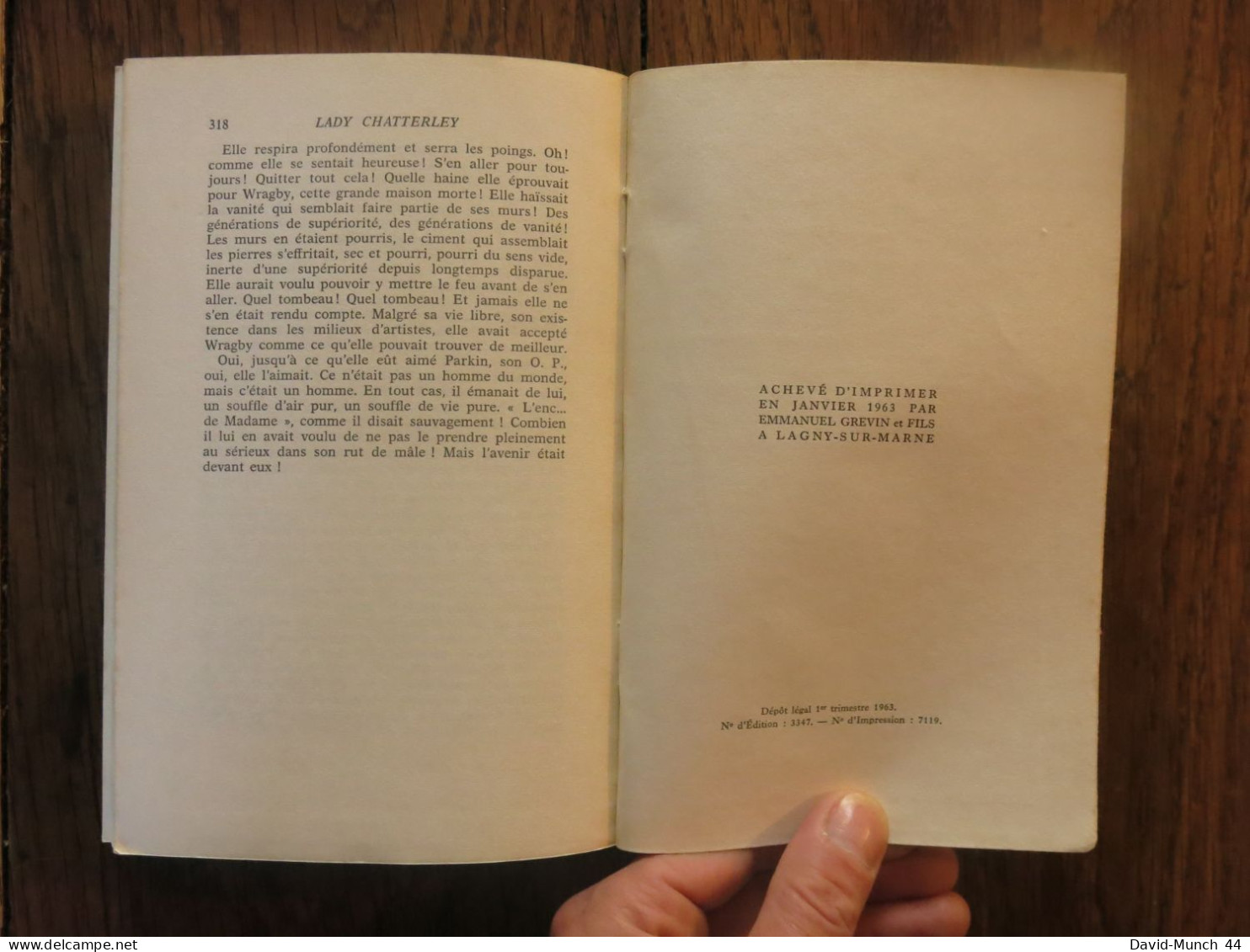 Lady Chatterley, première version de D.H. Lawrence. Editions Albin Michel, "Les grandes traductions". 1963